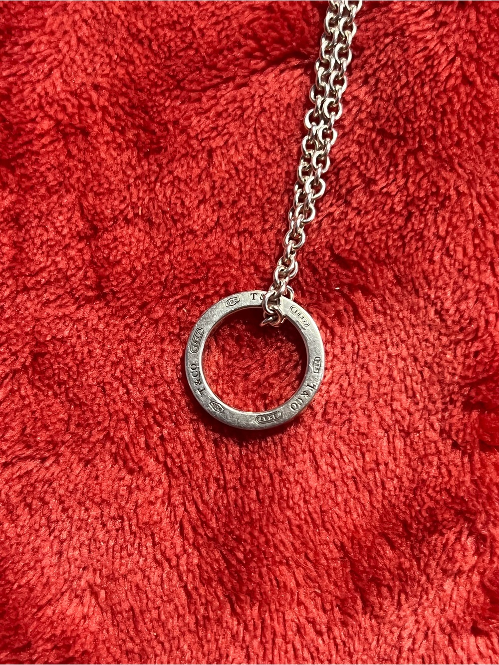Tiffany & Co. Sterling Silver 1837 Circle Pendant Necklace Estate Classic
